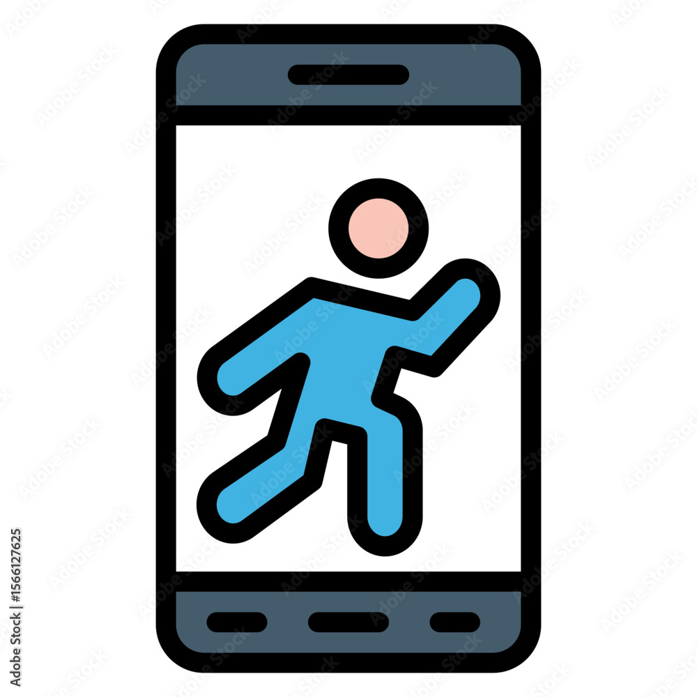Poster running app icon vector image. can be used for marathon.