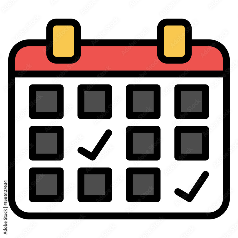 Poster running calendar icon vector image. can be used for marathon.