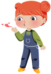 Lovely Girl Kids Character Illustration