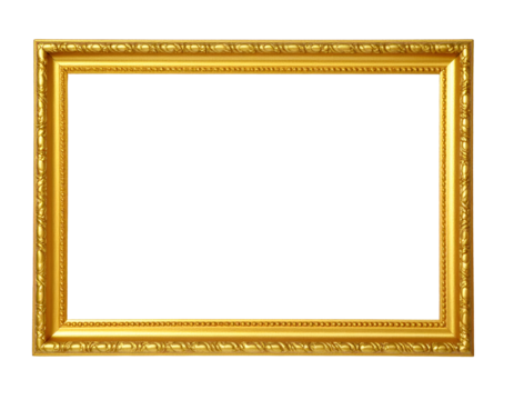 Ornate golden frame showcasing rich textures and classic design, providing an elegant border for any display.