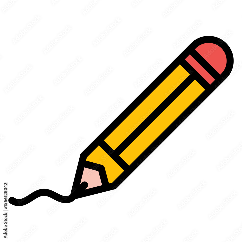 Poster drawing pencil icon vector image. can be used for engineer in mechanics.