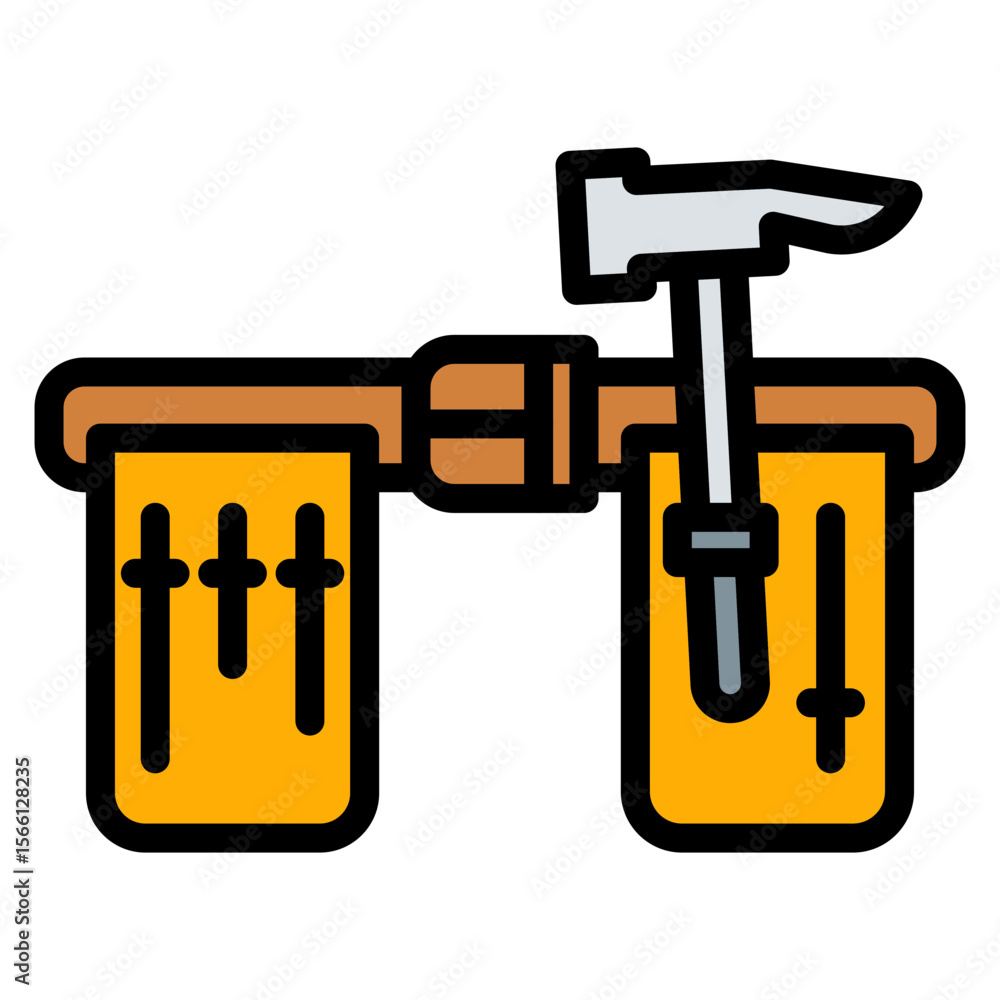 Poster tool belt icon vector image. can be used for engineer in mechanics.