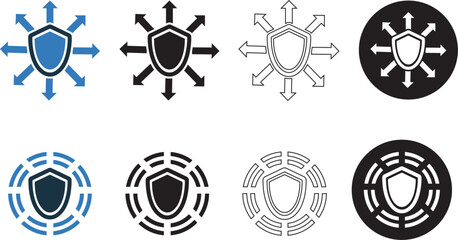 Network, protect, target, antivirus, firewall icon