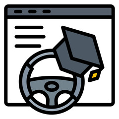 Driving School Website icon vector image. Can be used for Driving School.