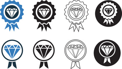 Premium, quality, badge, diamond icon