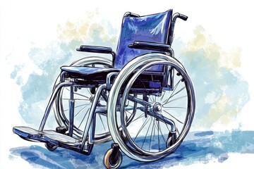 Wheelchair positioned on a colorful background designed to highlight mobility and accessibility for individuals with disabilities and their everyday needs