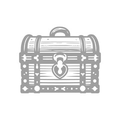 Detailed Illustration of a Wooden Treasure Chest