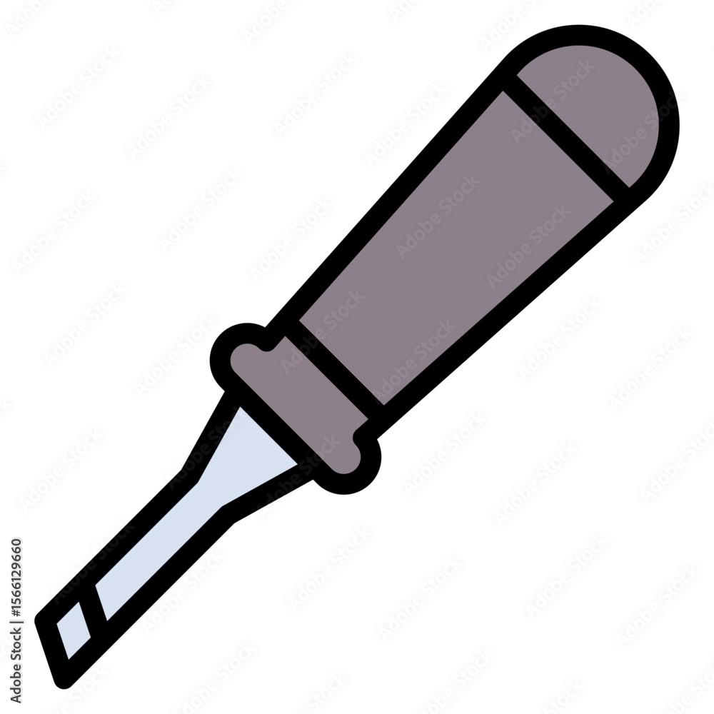 Poster wood carving chisel icon vector image. can be used for crafting.