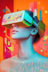 Exploration of virtual worlds through immersive technology in a vibrant digital environment
