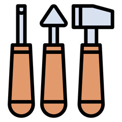 Sculpting Tools icon vector image. Can be used for Crafting.