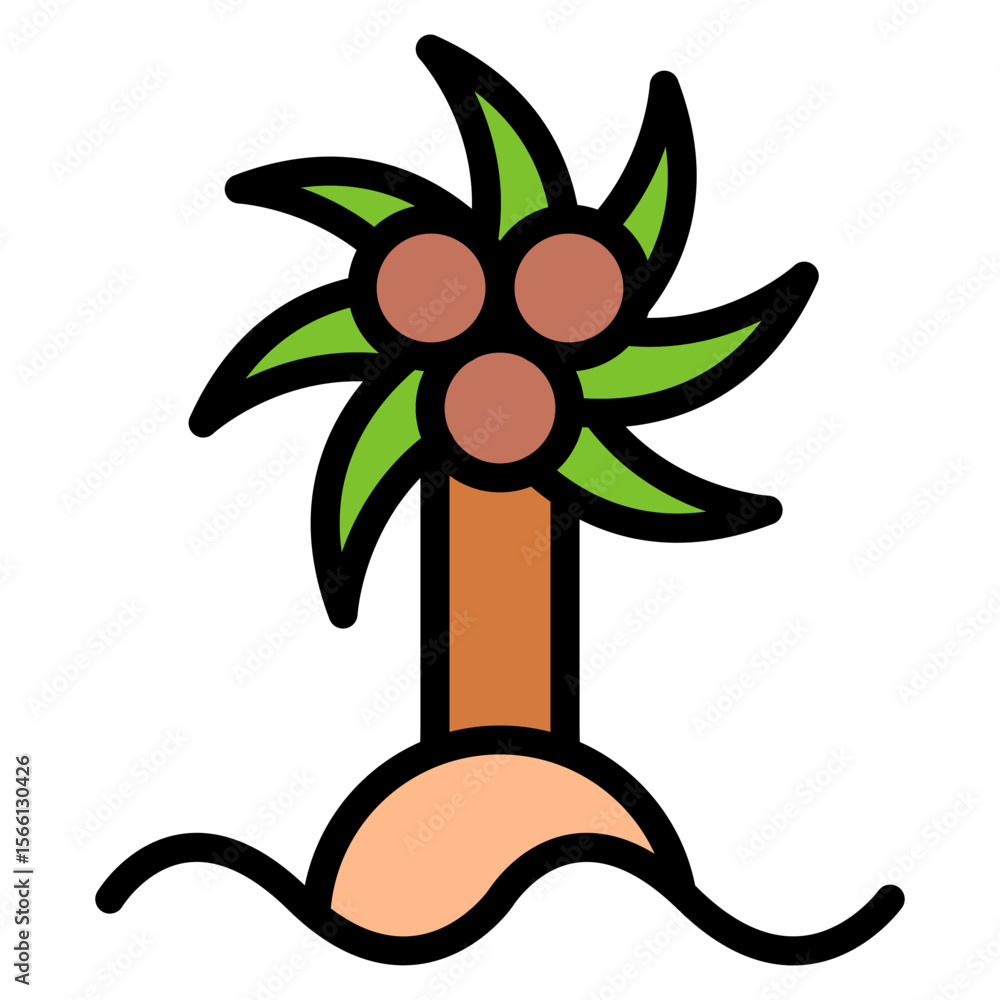 Poster cruise palm tree icon vector image. can be used for cruiser.