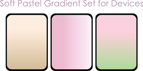 Soft color transparent gradient smooth and vibrant background set. pastel color palette, collections of soft gradation colors, color gradation palettes