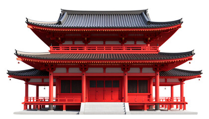 Chinese style house on white background
