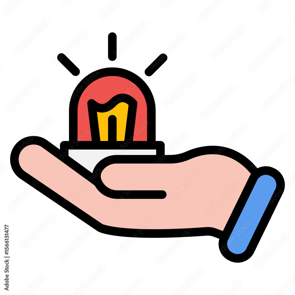 Poster emergency services icon vector image. can be used for rescue and response.