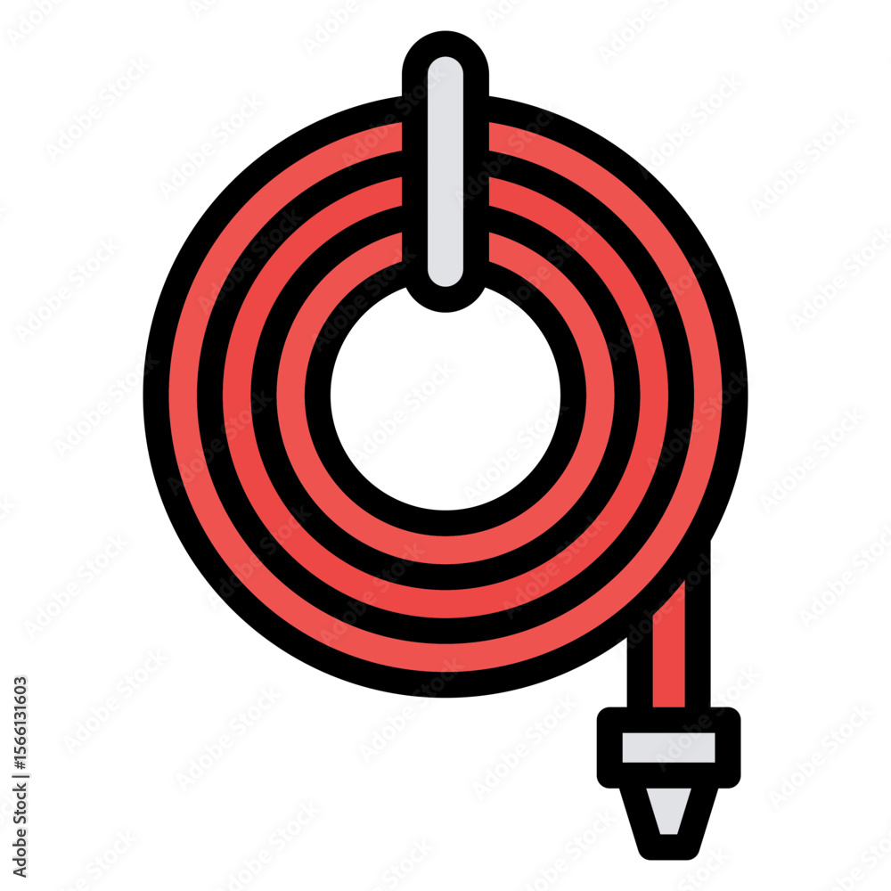 Poster firefighter hose icon vector image. can be used for rescue and response.