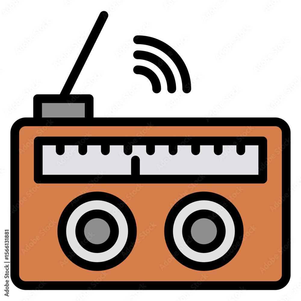 Poster radio icon vector image. can be used for rescue and response.