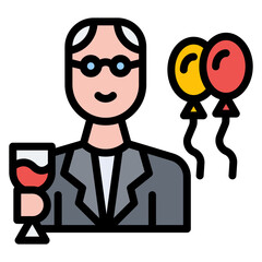 Retirement Party icon vector image. Can be used for Retirement.