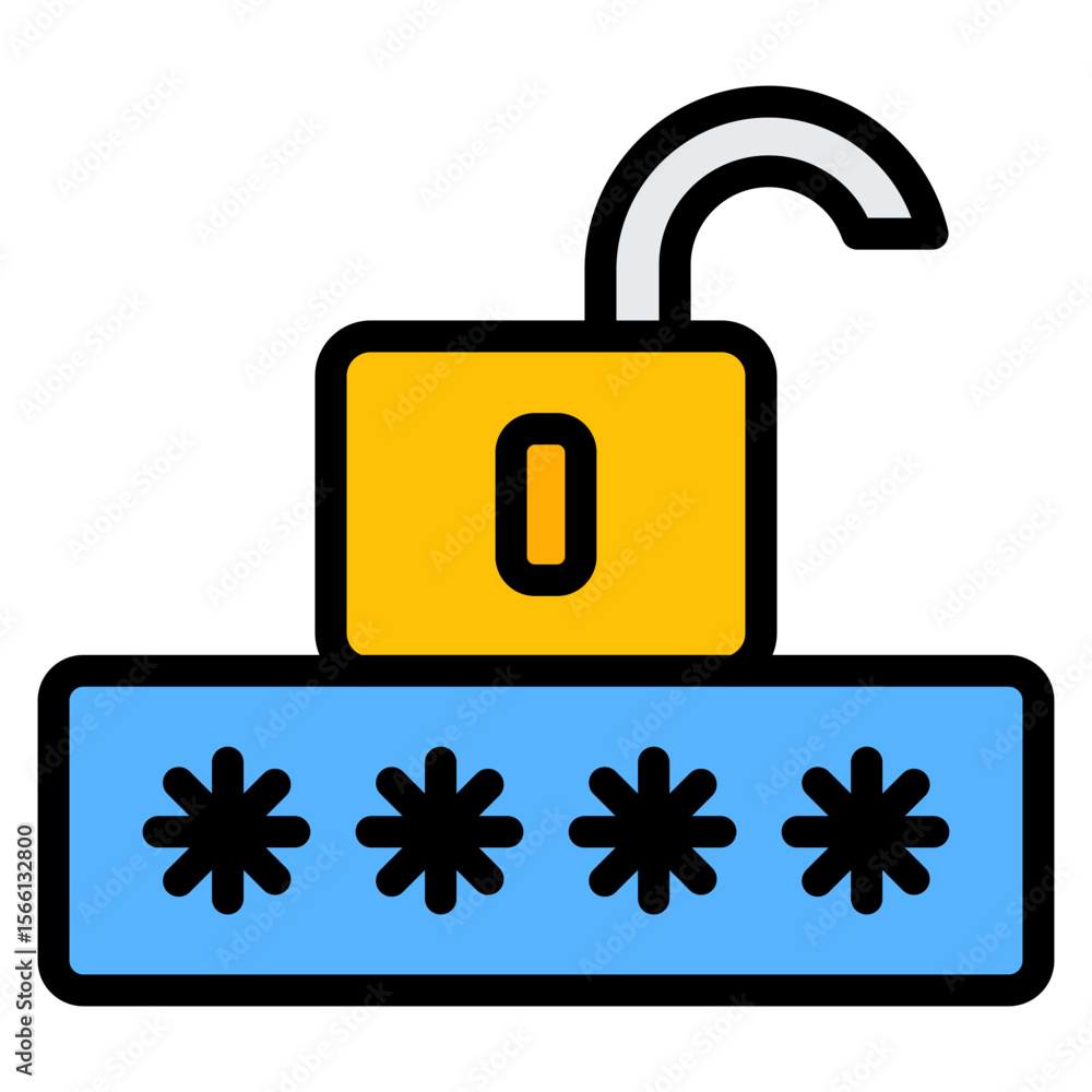 Aufkleber password icon vector image. can be used for information security.