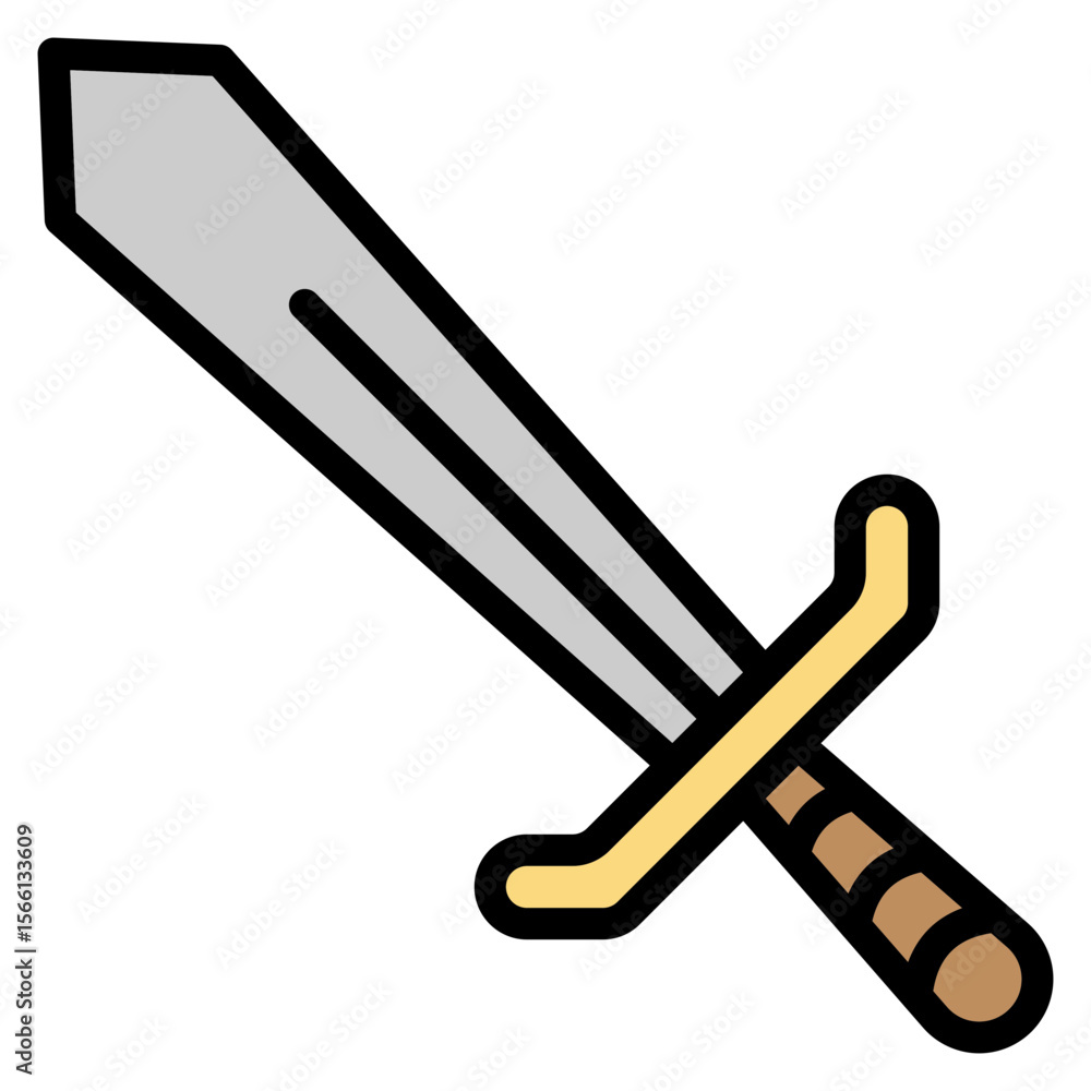 Poster sword icon vector image. can be used for mining and crafting.