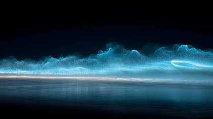 Fototapeta premium Stormy sky and waves crashing over the ocean at sunrise or sunset
