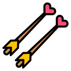 Cupid's Arrow icon vector image. Can be used for Dating App.