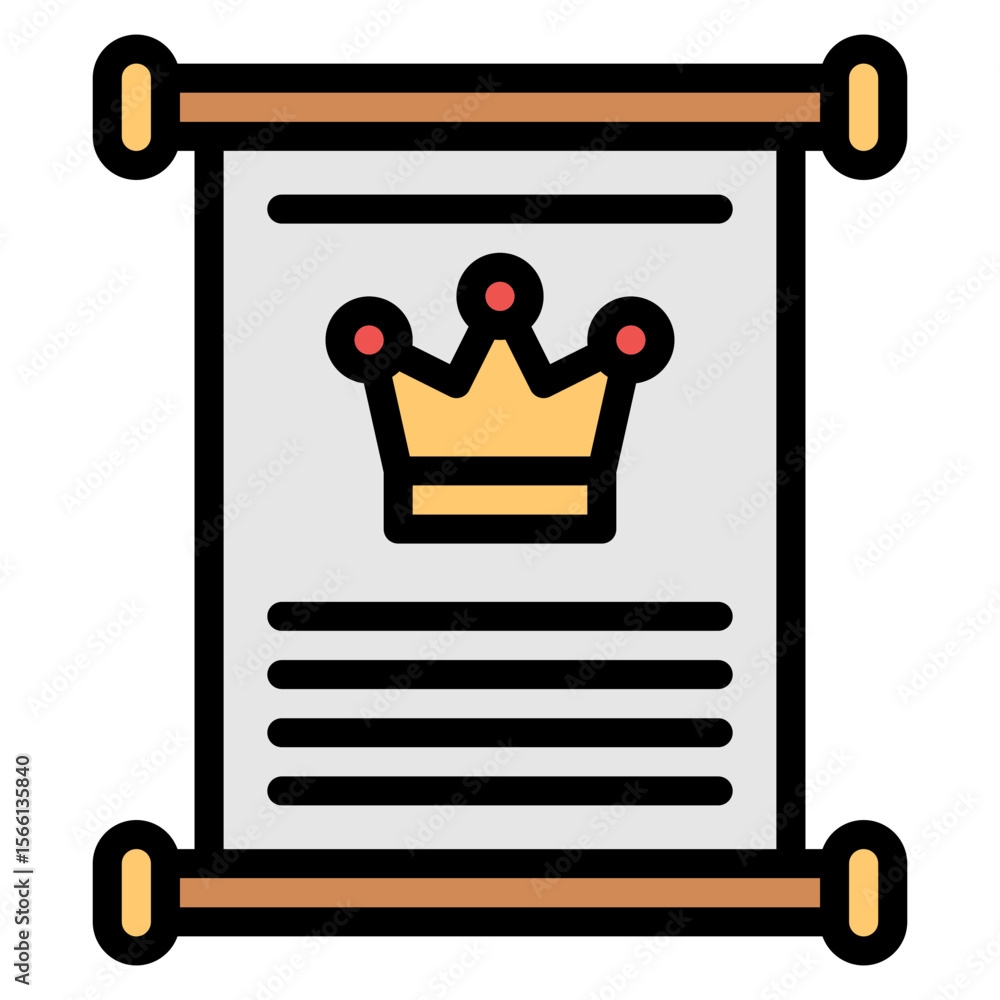 Poster royal scroll icon vector image. can be used for empire.