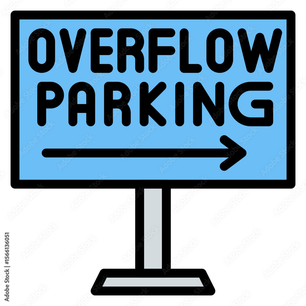 Poster overflow parking icon vector image. can be used for parking.