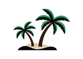 Obraz premium Palm tree colorful Vector, Palm tree Icon
