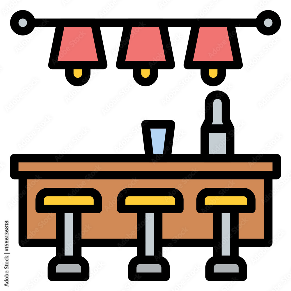 Aufkleber bar counter icon vector image. can be used for social club.