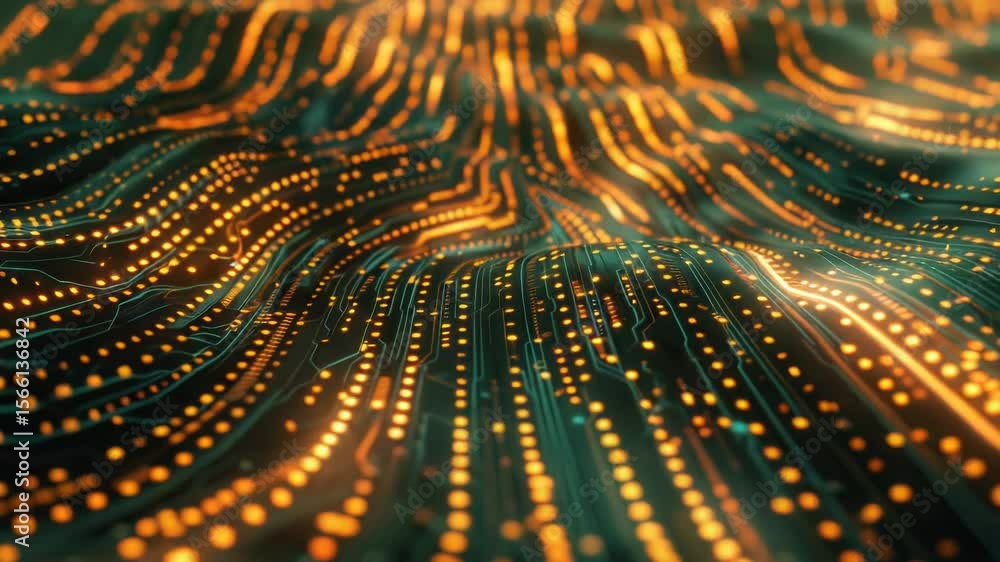 Poster A detailed view of a computer circuit board with various components and wires
