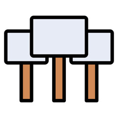 Fototapeta premium Picket Sign icon vector image. Can be used for Protest.