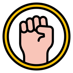 Raised Fist icon vector image. Can be used for Protest.