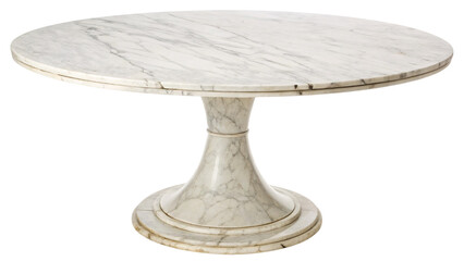 Rounded marble table design.