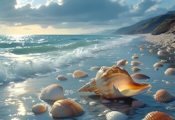 shells on the beach