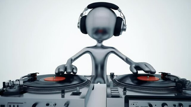 3 d dj illustration turntable