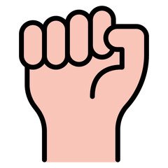Raised Fist icon vector image. Can be used for Protesting and Civil Disobedience.