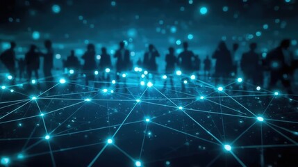 Abstract Representation of People Connected in a Global Network and Digital World