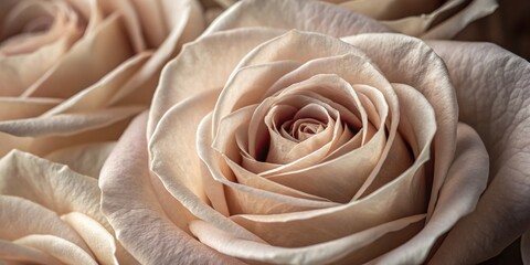 Delicate beige roses create a soft and elegant floral arrangement.