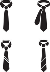Tie silhouette set vector illustration isolated On Transparent Background