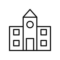 Outline Icon of a Building Representing Education or Community Structure