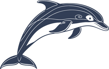 Colorful Dolphin Illustration for Ocean and Marine Life Designs. High Quality Colorful Dolphin Illustration for Creative Projects. Beautiful Colorful Dolphin Illustration for Digital and Print Media