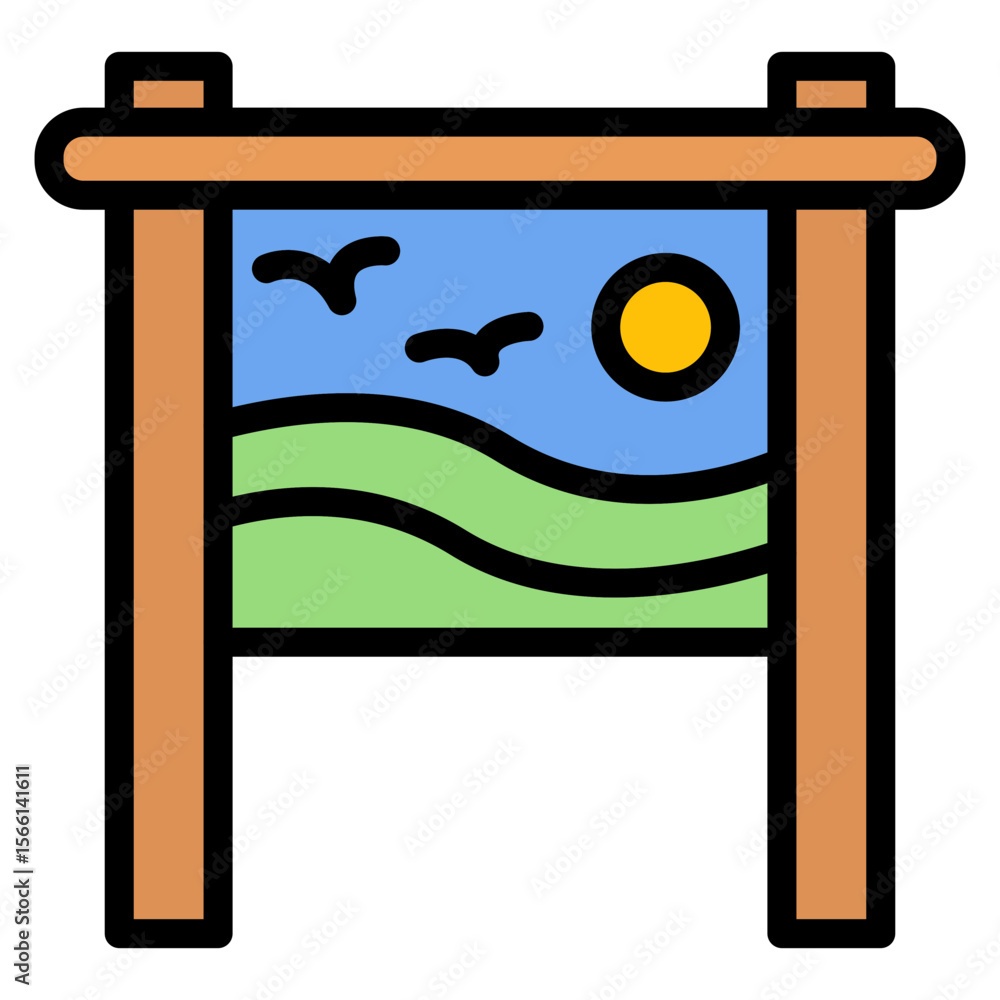 Poster scene icon vector image. can be used for filmmaking.