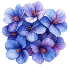 purple flower on transparent background