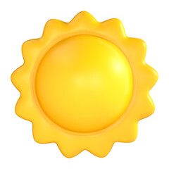 This radiant 3D sun illustration shines brightly, symbolizing warmth and daylight.