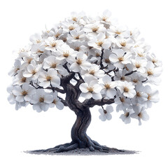 blossoming tree isolated on transparent background
