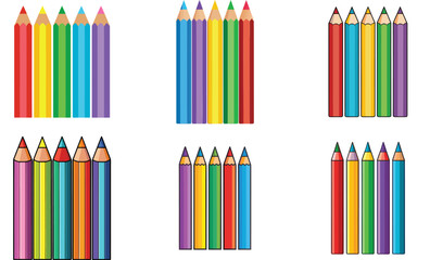 Obraz premium Colorful Pencils Art Supplies School Stationery Rainbow Colors