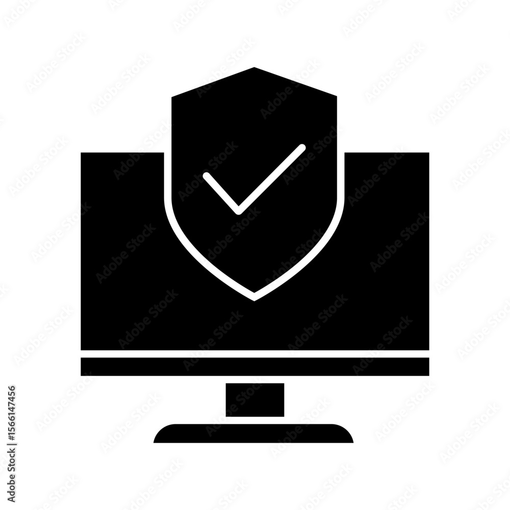 Poster cybersecurity vector icon. firewall illustration sign. web protection symbol. cyber security web ico