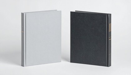 Two Books Standing on White Background.