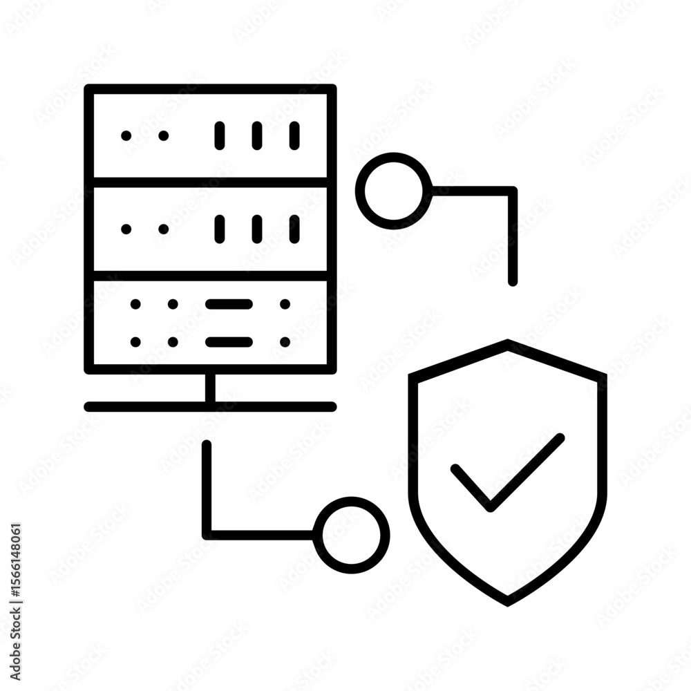 Poster cybersecurity vector icon. firewall illustration sign. web protection symbol. cyber security web ico