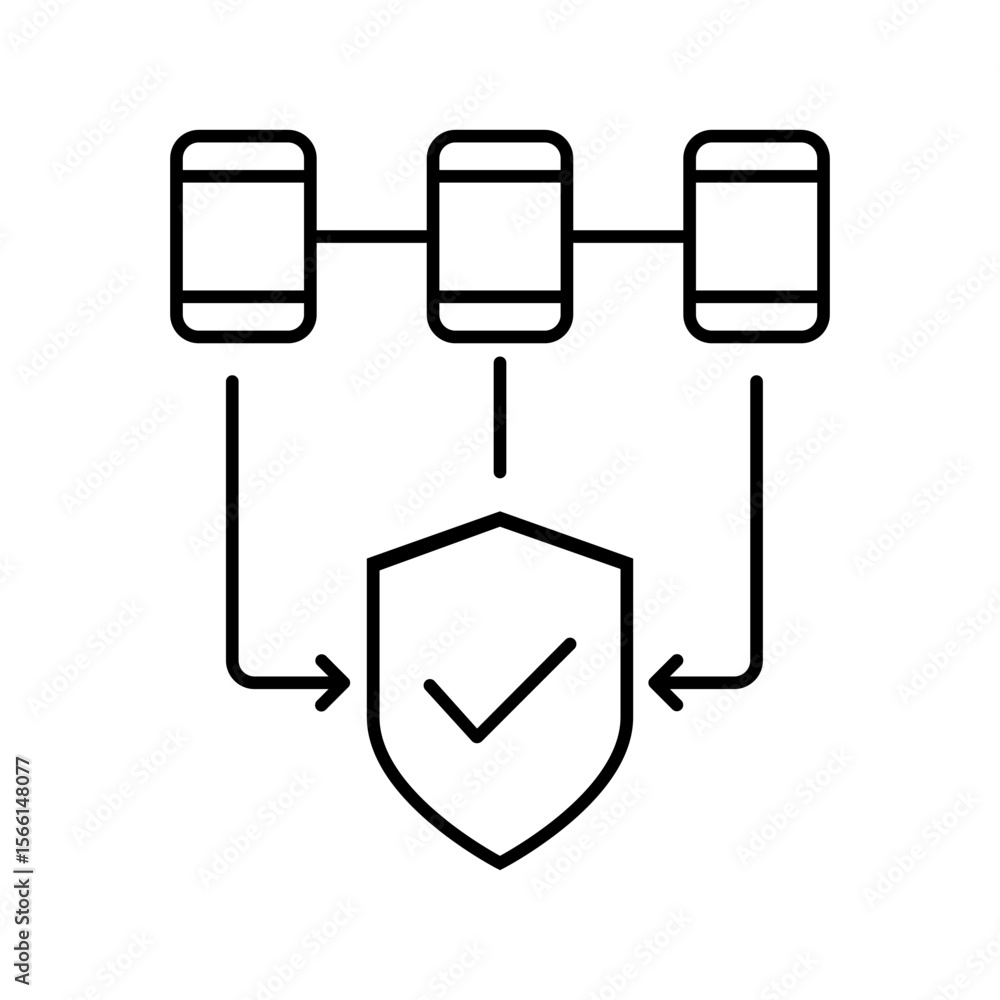 Poster cybersecurity vector icon. firewall illustration sign. web protection symbol. cyber security web ico